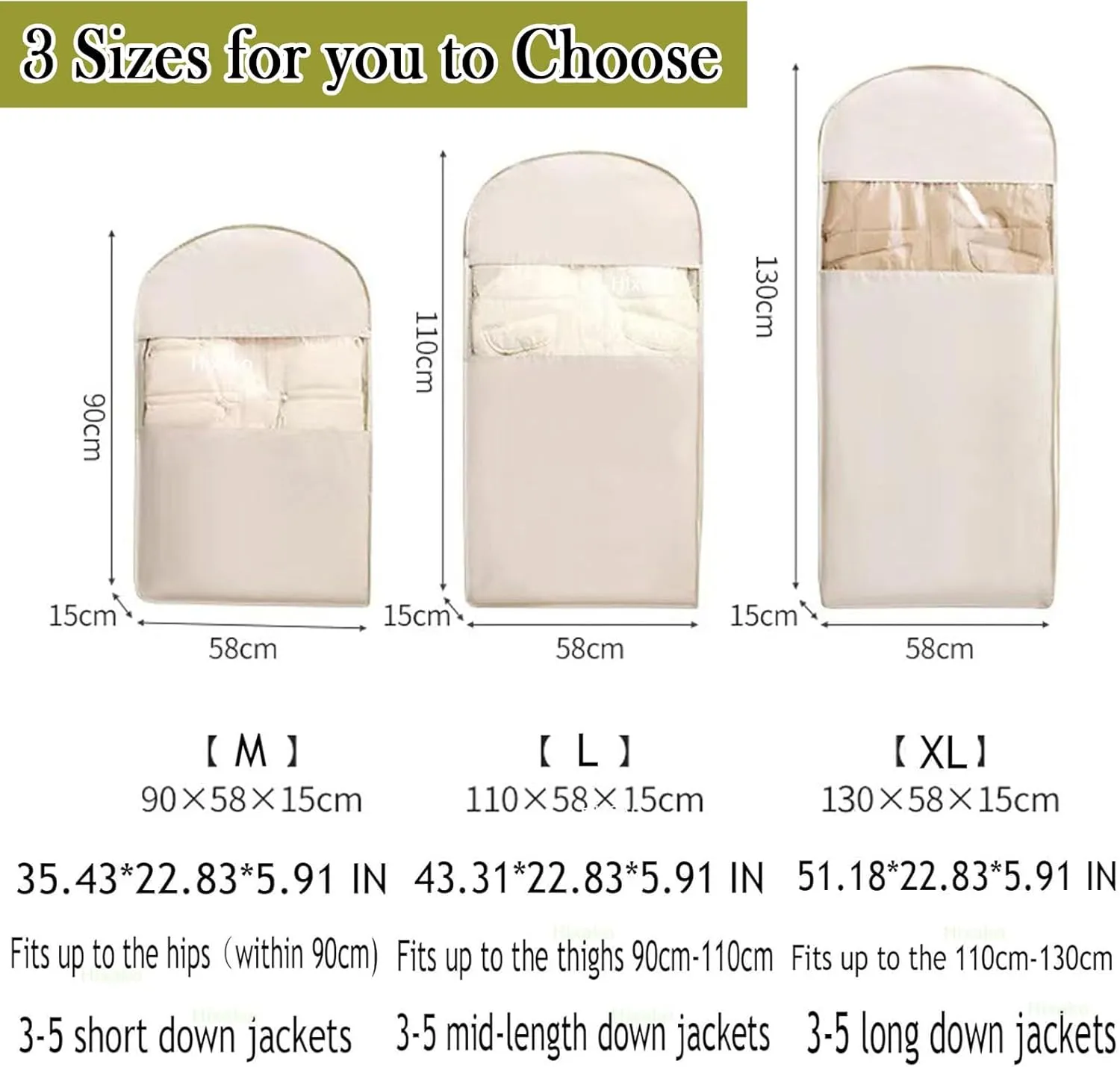 2025 New Space Saving Hanging Garment Bag with Self Compression Zipper, Space Saver Closet Organizer Protector, Dust & Moisture Proof Storage Cover Bags for Down Coat, Sweater (Pink*2,M)