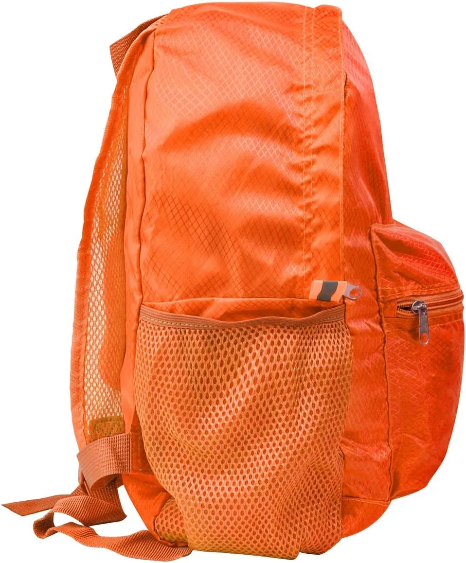 25L Backpack Packable Foldable Ultra Lightweight Water Resistant Durable Camping Travel Hiking Daypack for Men Women (Orange)