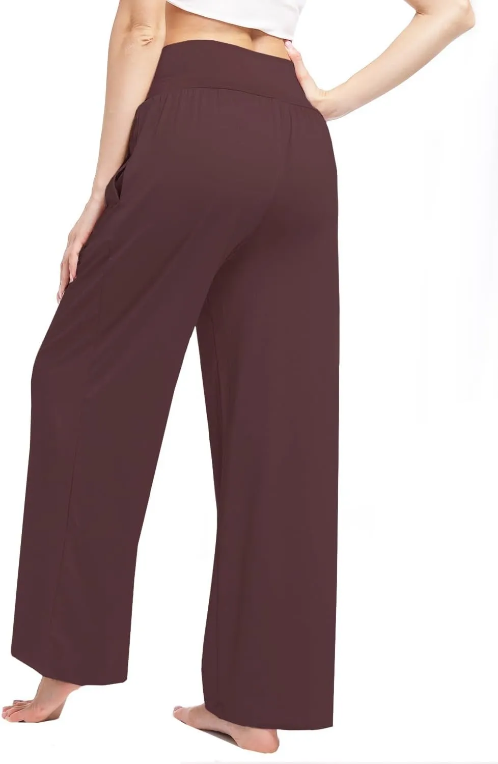 3 Pack Women's Wide Leg Pants Crossover with Pockets High Waist Loose Sweatpants Casual Lounge Yoga Workout Palazzo
