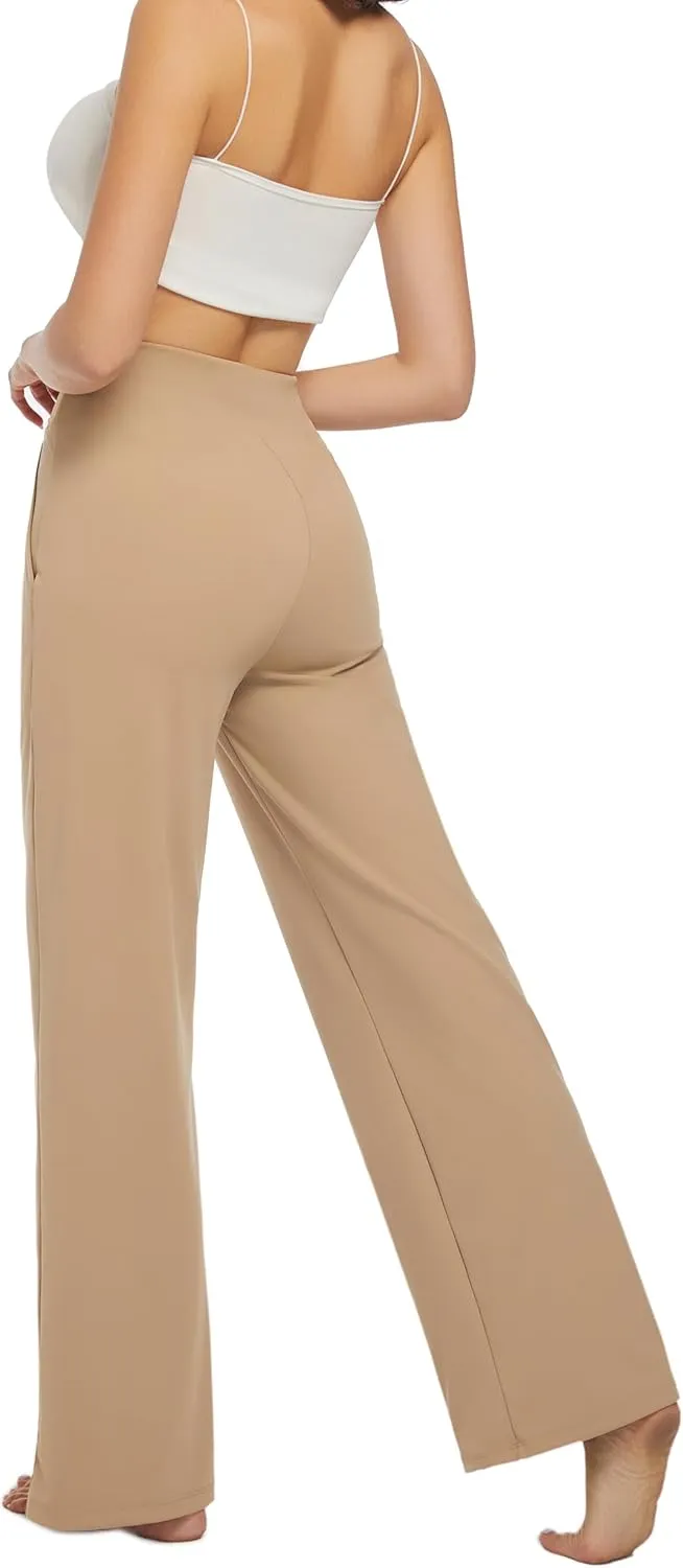 3 Pack Yoga Pants Women's Wide Leg Pants High Waist Elastic Sweatpants pantsLounge Pants with Pockets