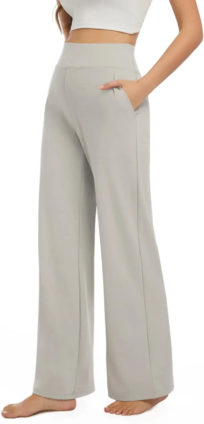 3 Pack Yoga Pants Women's Wide Leg Pants High Waist Elastic Sweatpants pantsLounge Pants with Pockets