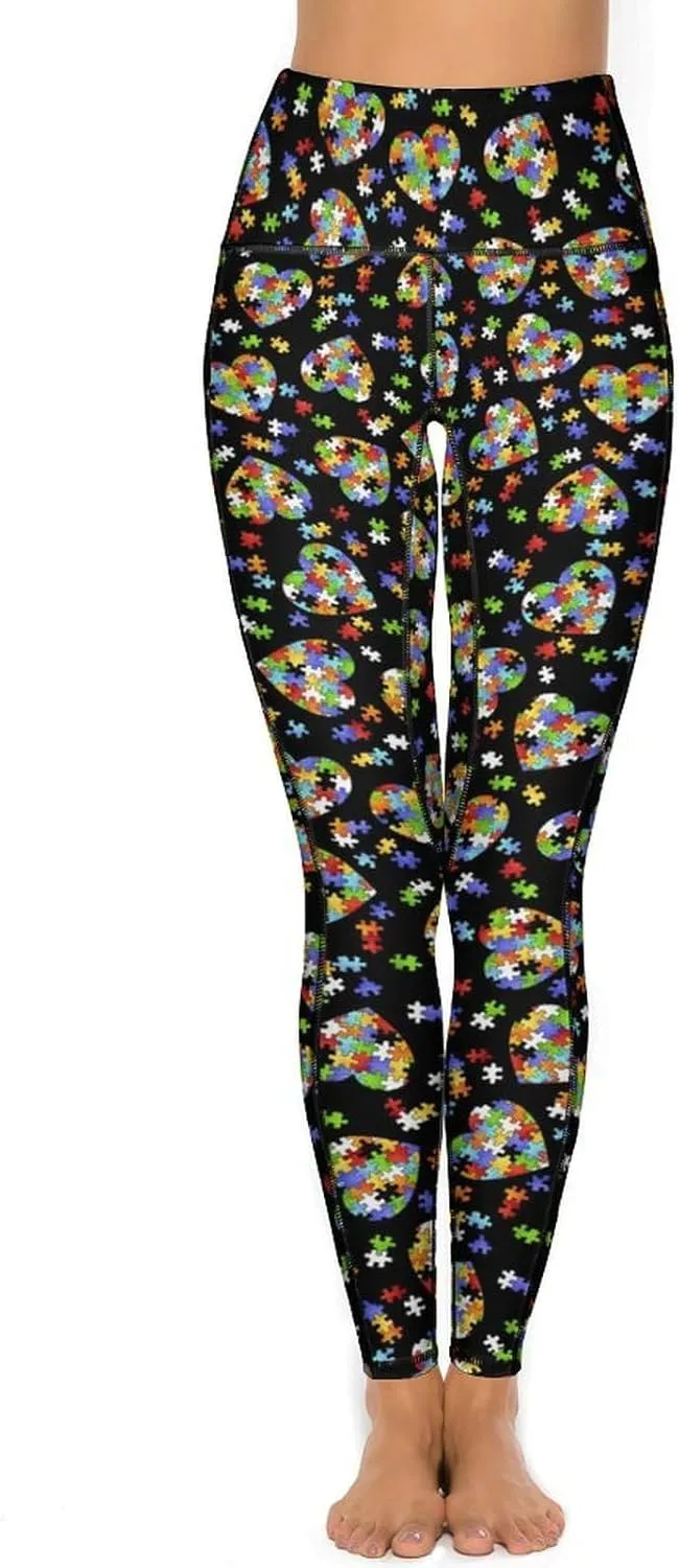 80s 90s Retro Yoga Pants for Women Tummy Control Workout Leggings with Pockets Stretchy High Waist Work Casual Pants