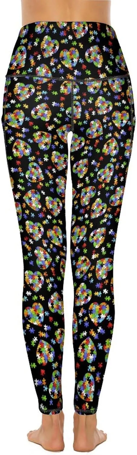 80s 90s Retro Yoga Pants for Women Tummy Control Workout Leggings with Pockets Stretchy High Waist Work Casual Pants