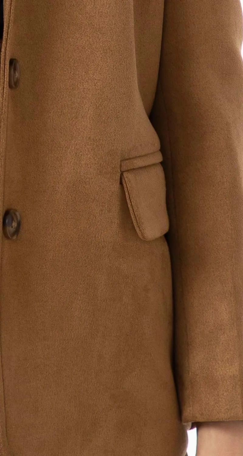 Ababalaya Women's Faux Suede Blazer Thick Jacket 2024 Fall Fashion Casual Coat