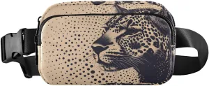 Abstract Leopard Portrait Fanny Pack Water Resistant Waist Pack Sling Bag Purse for Women Men Travel Hiking