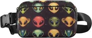 Alien Faces Fanny Pack Water Resistant, Women Men Waist Pack Sling Bag Purse for Travel Hiking