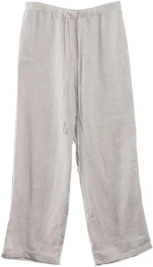 Amazhiyu Men's 100% Linen Summer Casual Elastic Drawstring Loose Pants Pockets