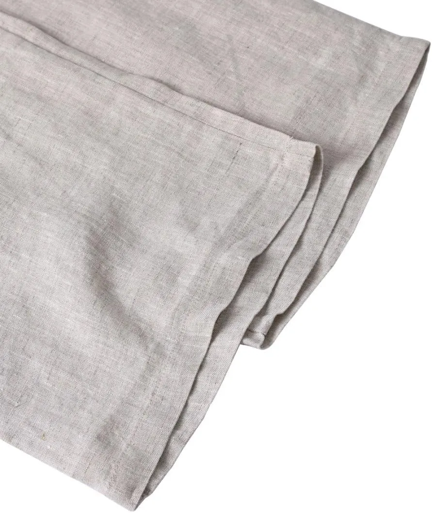Amazhiyu Men's 100% Linen Summer Casual Elastic Drawstring Loose Pants Pockets
