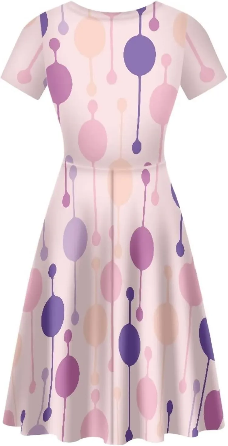 AmzPrint Women's Black and White Cow Print Dress Funny Milk Cow Themed Party Costume Mini Swing Tunic Sunflower Floral Dress