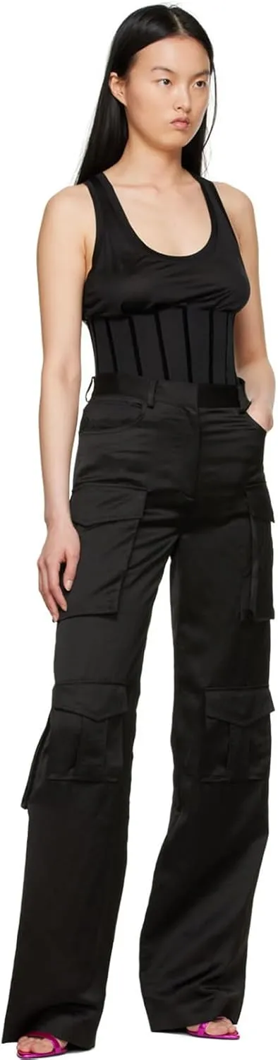 Angsuttc Cargo Pants Women High Waist Y2k Trendy Straight Leg Pants with Pockets