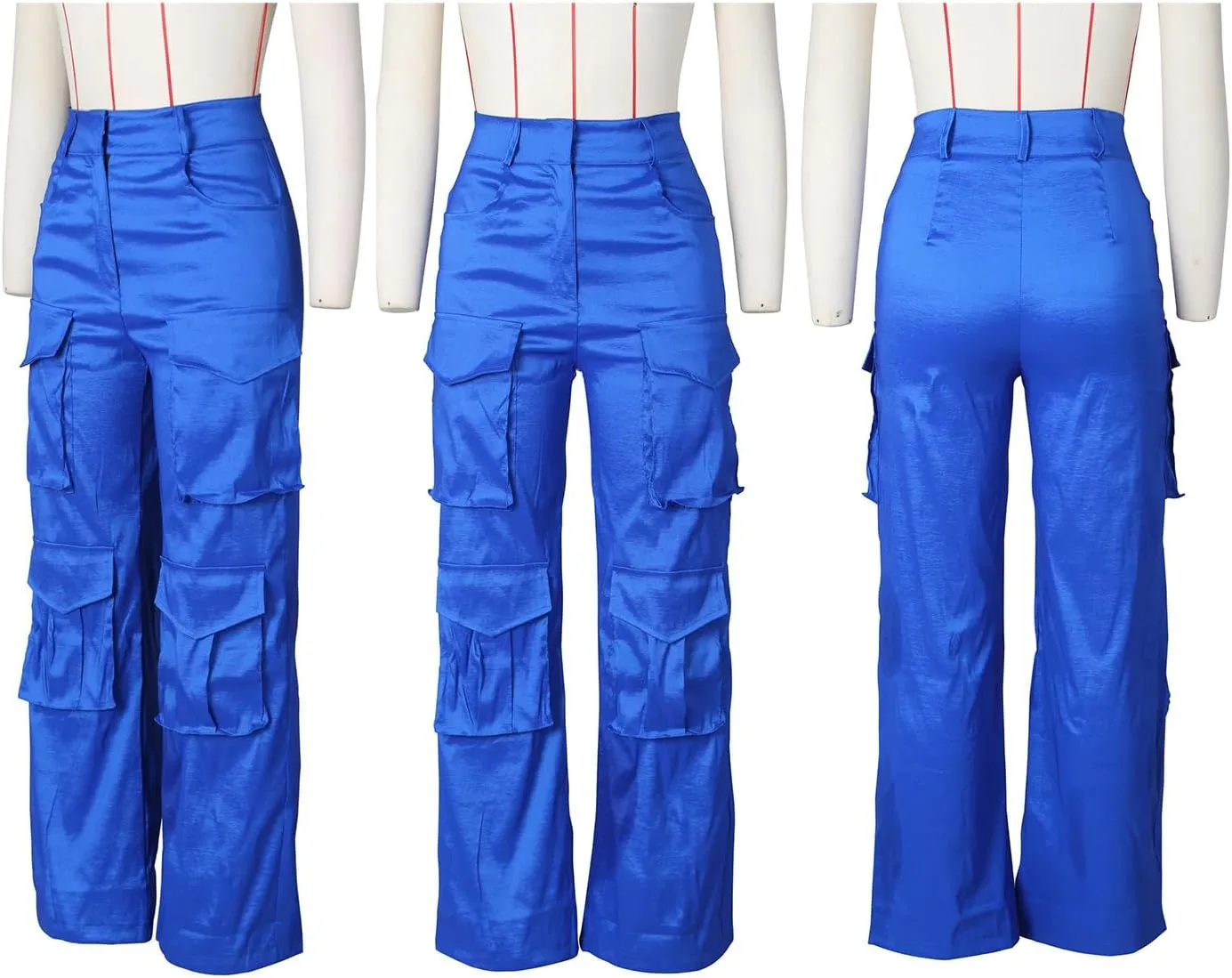 Angsuttc Cargo Pants Women High Waist Y2k Trendy Straight Leg Pants with Pockets