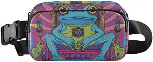 Anime Frog Fanny Packs for Women Men, Water Resistant Waist Pack Sling Bag Purse for Travel Hiking
