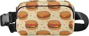 Anime Hamburger Fanny Pack Water Resistant, Women Men Waist Pack Sling Bag Purse for Travel Hiking