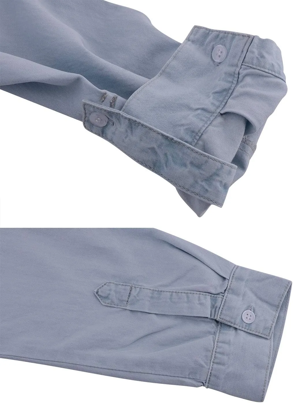 Anna-Kaci Women's Jean Shirt Dress Long Sleeves Waist Ties Casual Short Chambray Denim