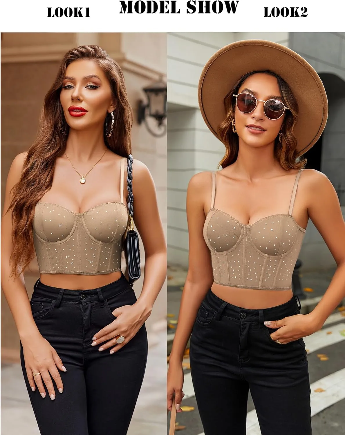 Avidlove Corset Tops For Women Push Up Bustier lingerie Y2K Sexy Going Out Party Club Top