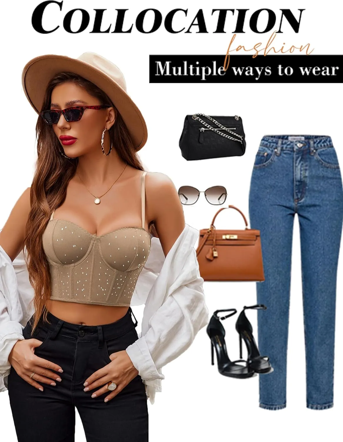 Avidlove Corset Tops For Women Push Up Bustier lingerie Y2K Sexy Going Out Party Club Top