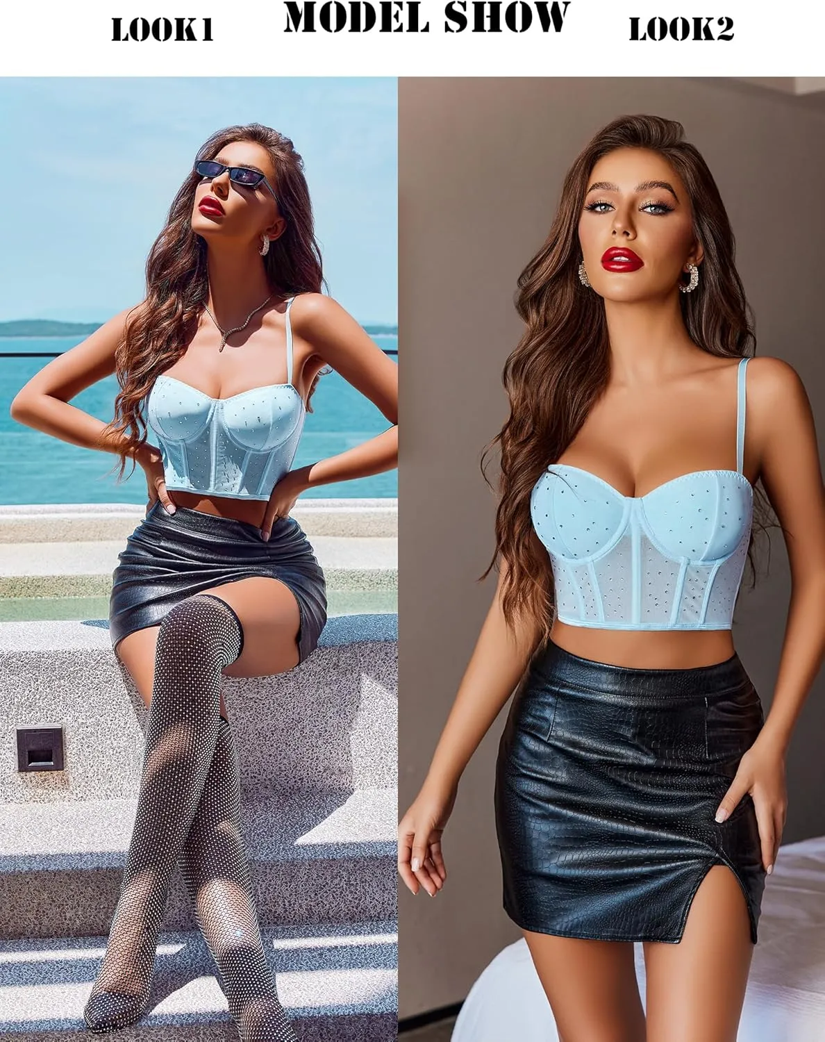 Avidlove Corset Tops For Women Push Up Bustier lingerie Y2K Sexy Going Out Party Club Top