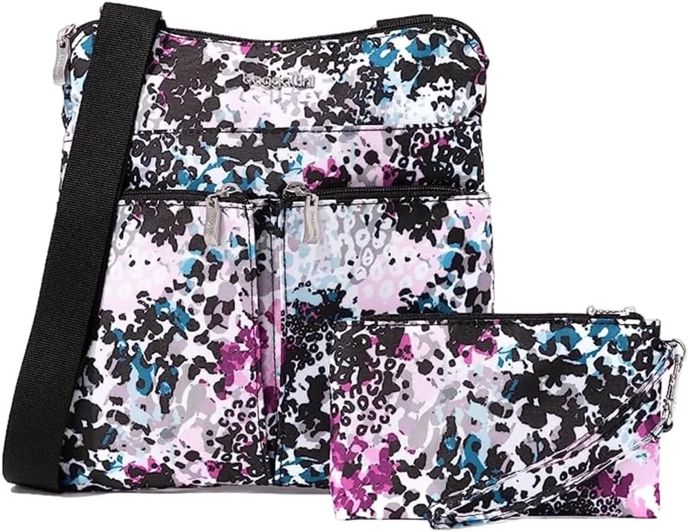 Baggallini Horizon Crossbody Bags for Women 10x10.5 Lightweight Water-Resistant Nylon RFID Purse Handbag w/Wristlet Included