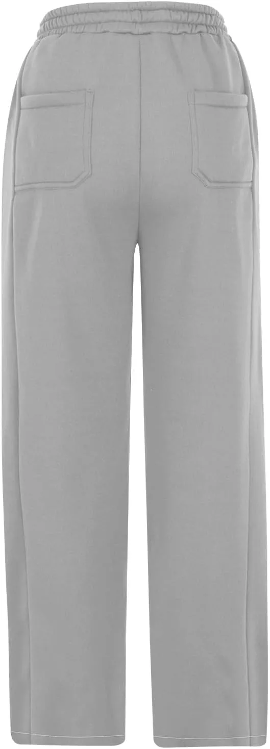 Baggy Sweatpants Women Sherpa Fleece Lined Pants Thick Sweatpants High Waist Wide Leg Pants Drawstring Trousers Pocket