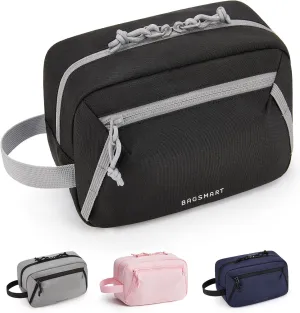 BAGSMART Travel Toiletry Bag for Men and Women, Water-resistant Small Hygiene Organizer for Bathroom Shower, Black
