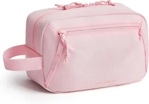 BAGSMART Travel Toiletry Bag for Men and Women, Water-resistant Small Hygiene Organizer for Bathroom Shower, Pink