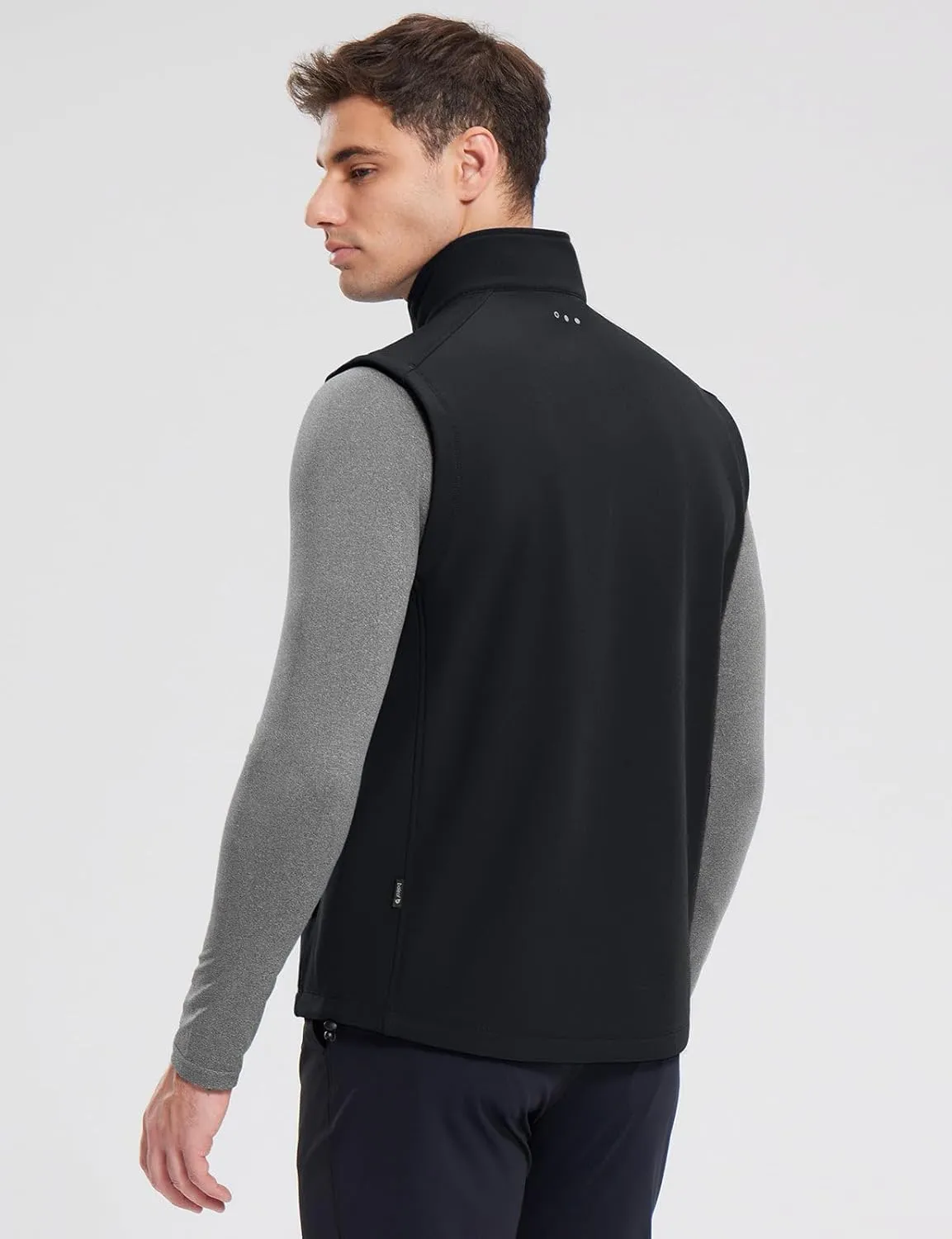 baleaf Men's Golf Vest Fleece Lined Softshell Sleeveless Jacket Water Resistant Cold Weather Running Gear Winter Pockets