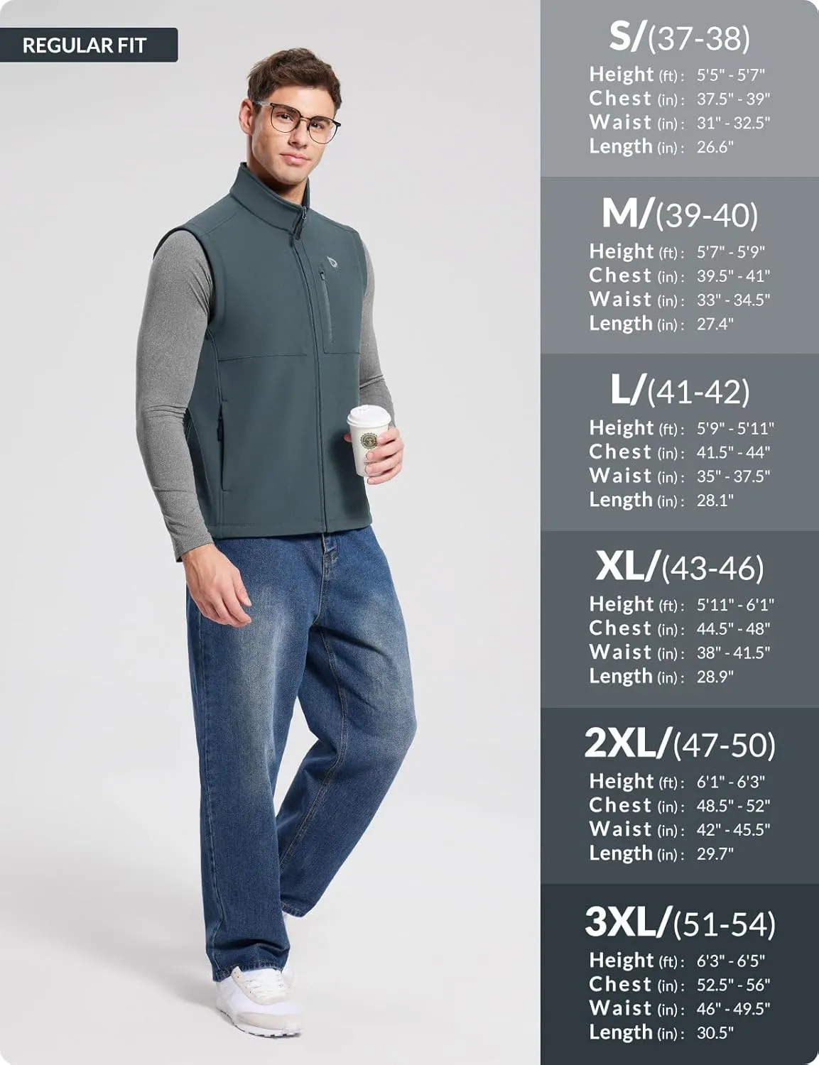 baleaf Men's Golf Vest Fleece Lined Softshell Sleeveless Jacket Water Resistant Cold Weather Running Gear Winter Pockets