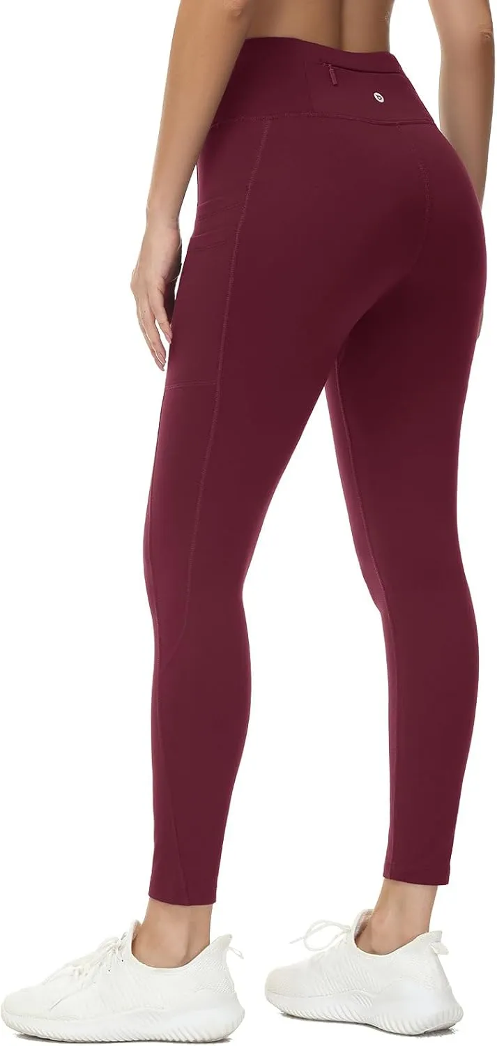 baleaf Women's Fleece Lined Leggings Water Resistant Thermal Winter Warm Tights High Waisted with Pockets Running Gear
