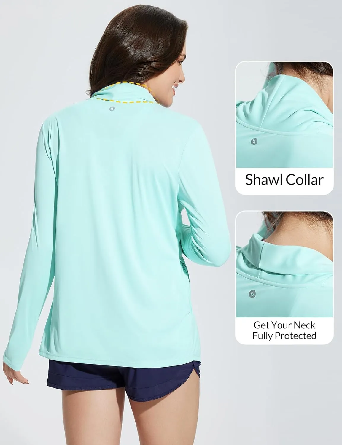 baleaf Women's Long Sleeve Sun Shirts UPF 50  Lightweight Open Front Cardigan with Pockets Beach Cover Up SPF Sun Wrap