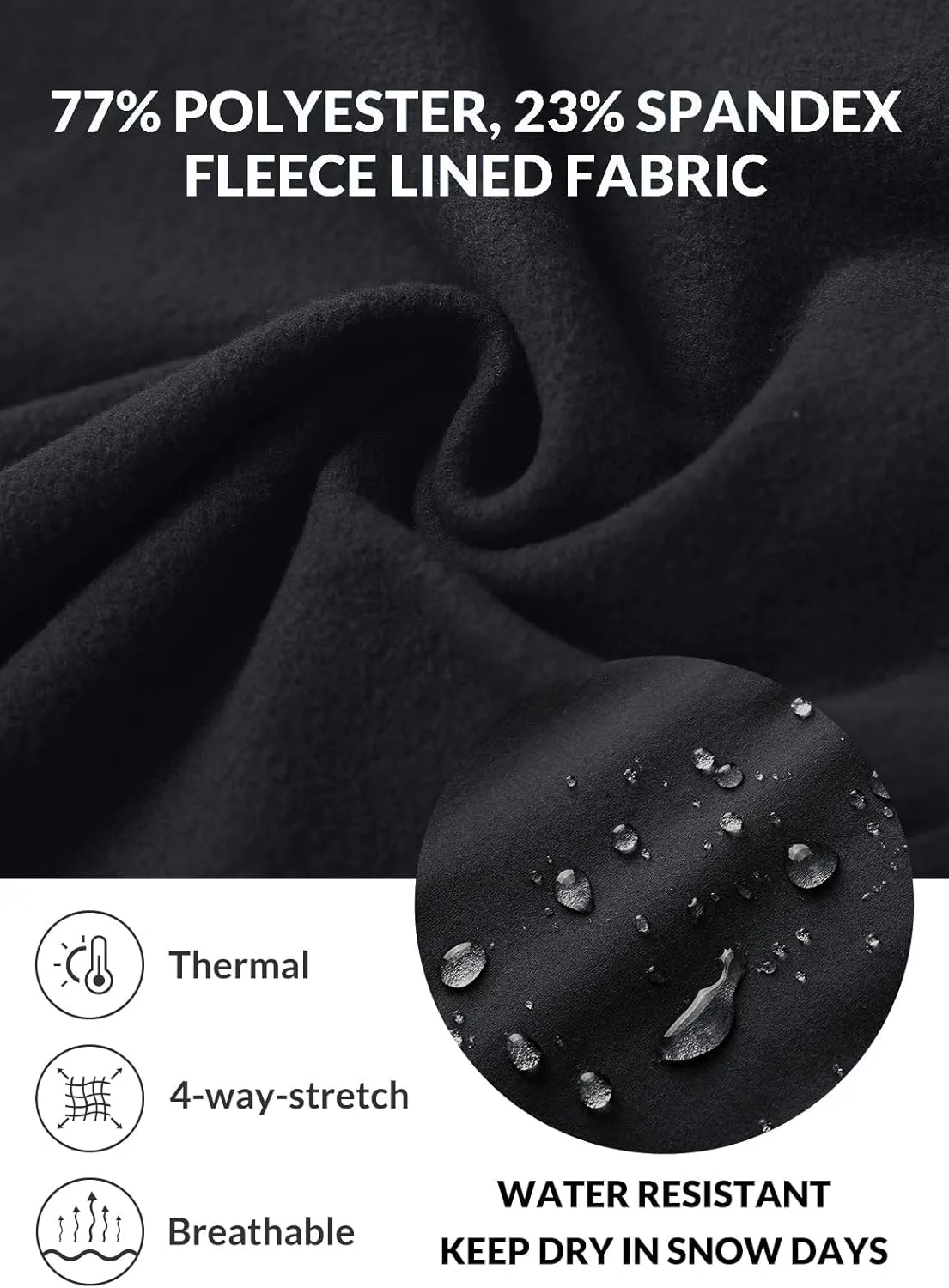 baleaf Women's Winter Riding Pants Horse Breeches Knee-Patch Fleece Horseback Equestrian Tights Pockets Leggings