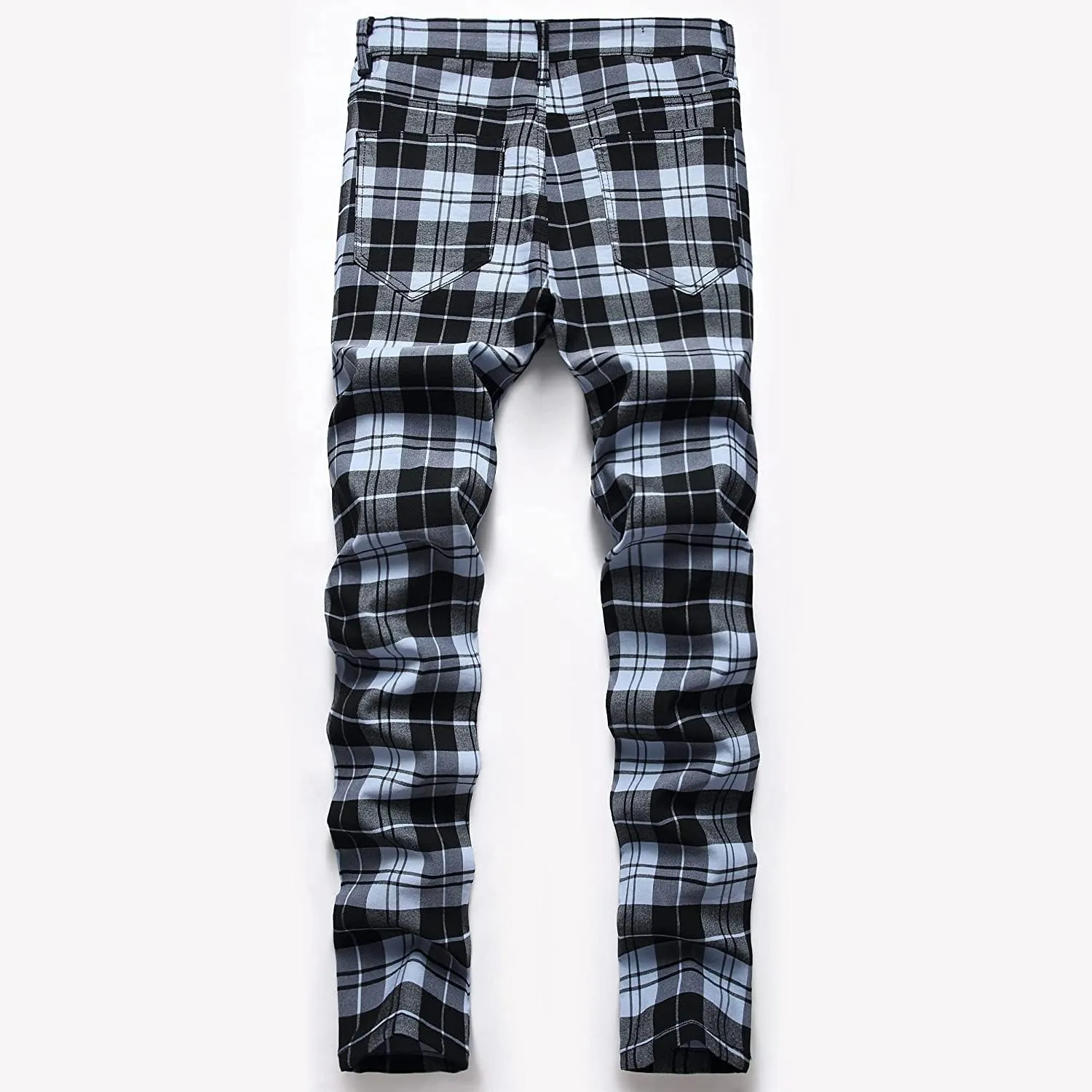 Banana Bucket Plaid Panst Stretch Slim Fit Business Casual Dress Chinos Pants Skinny Mens Dress Pants