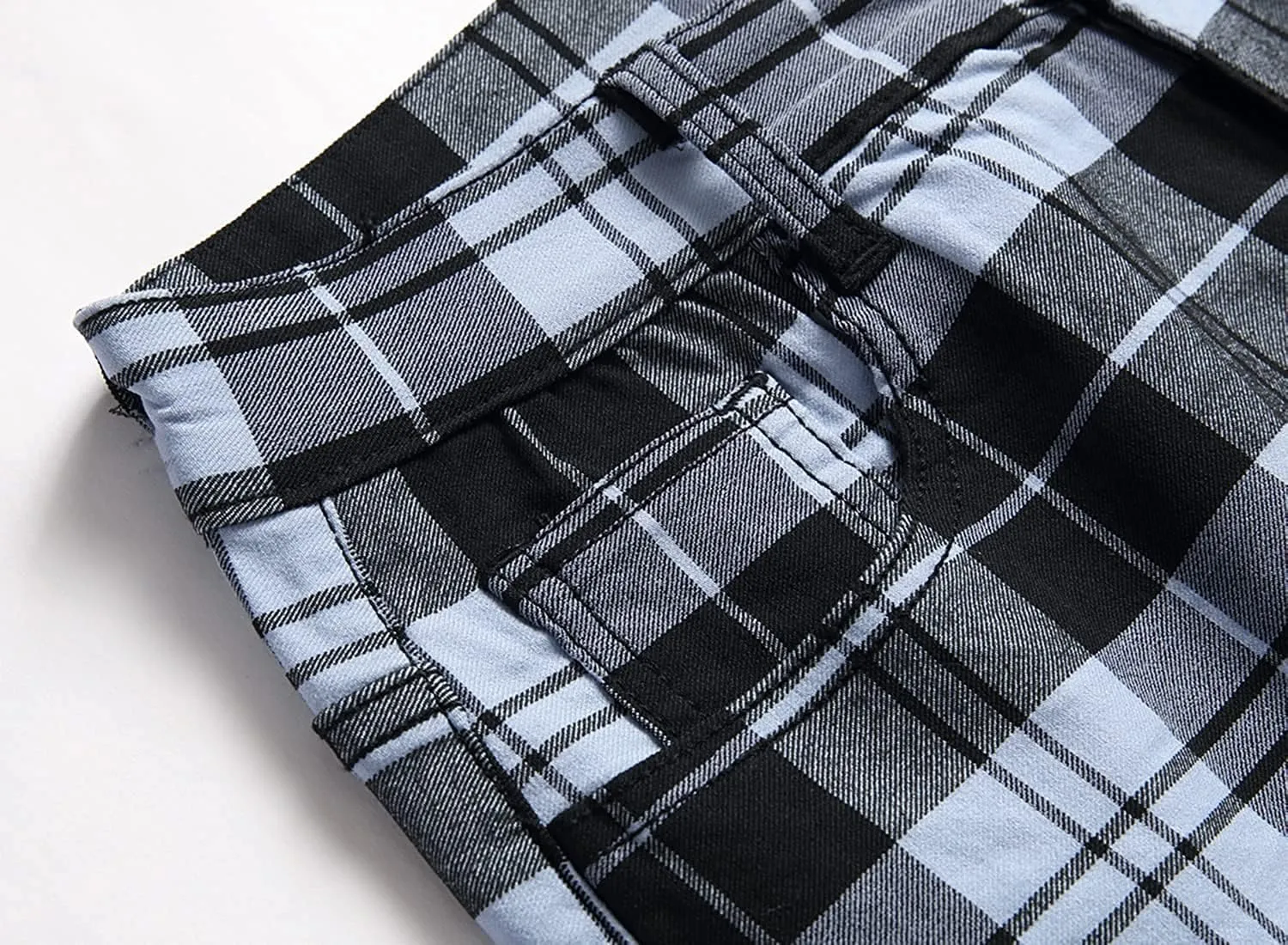 Banana Bucket Plaid Panst Stretch Slim Fit Business Casual Dress Chinos Pants Skinny Mens Dress Pants