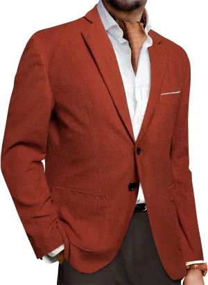 Barry.Wang Mens Vintage Blazer Corduroy Sport Coat Regular Fit Suit Jacket Halloween Christmas Holiday Cruise