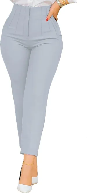 BIRW Womens High Waisted Pants 2025 Trendy Skinny Business Work Casual Pencil Trousers with Pockets