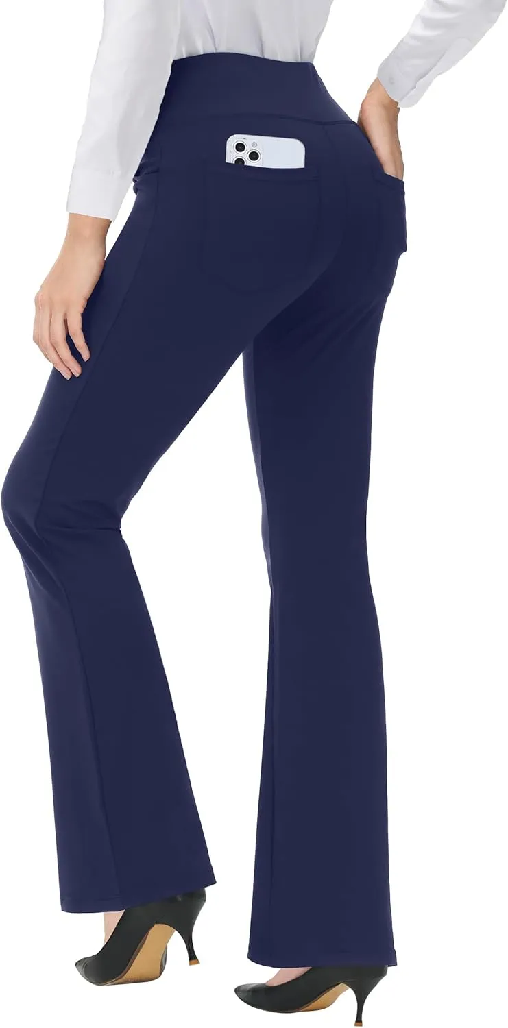 Bootcut Yoga Pants for Women High Waist Dress Pants Flare Leggings 27" 29" 31" 33" 35" 37" Workout Pant for Casual Work