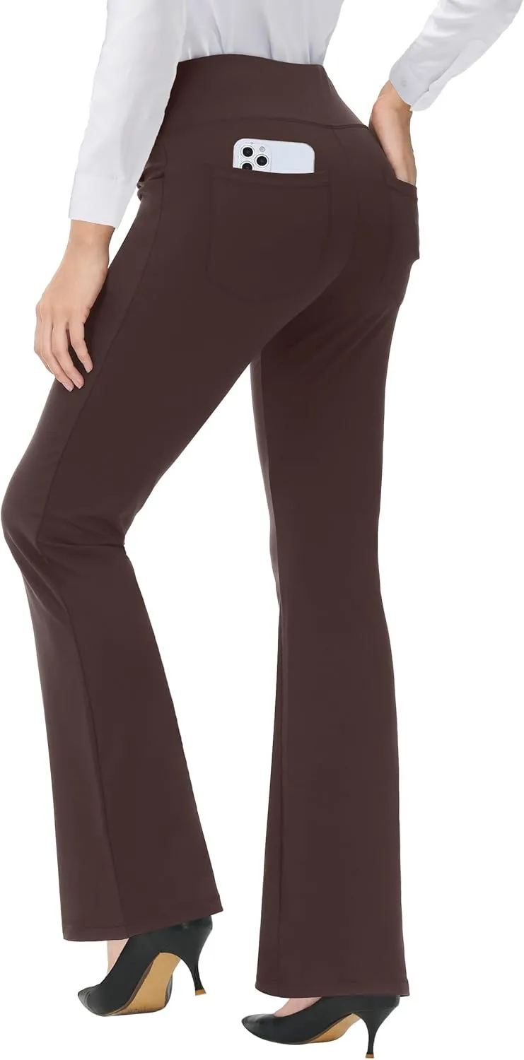 Bootcut Yoga Pants for Women High Waist Dress Pants Flare Leggings 27" 29" 31" 33" 35" 37" Workout Pant for Casual Work
