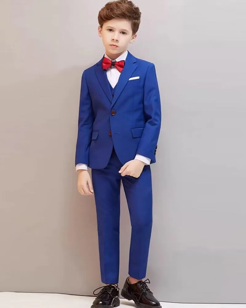 Boys Suit 3 PC Slim Fit Kids Suit Single Breasted Formal Wedding Suit Set Blazer Vest Pants