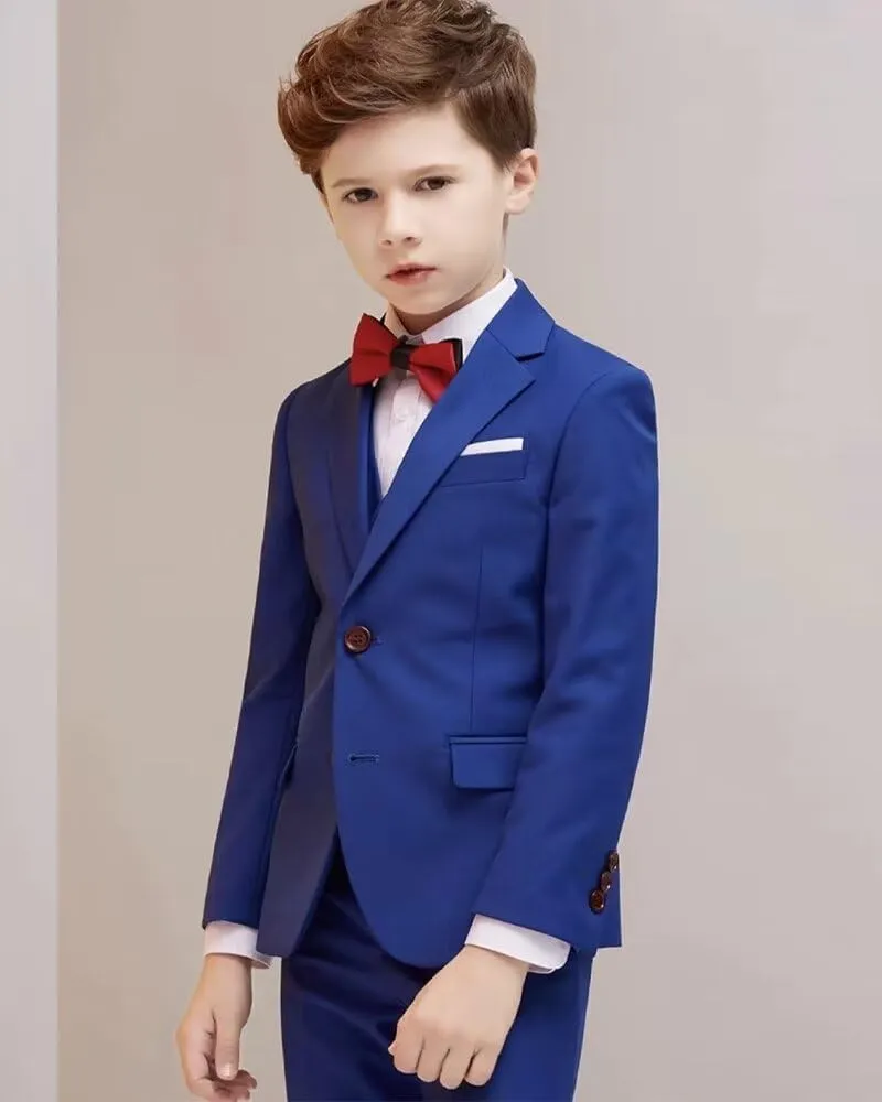 Boys Suit 3 PC Slim Fit Kids Suit Single Breasted Formal Wedding Suit Set Blazer Vest Pants