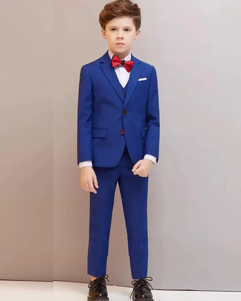 Boys Suit 3 PC Slim Fit Kids Suit Single Breasted Formal Wedding Suit Set Blazer Vest Pants
