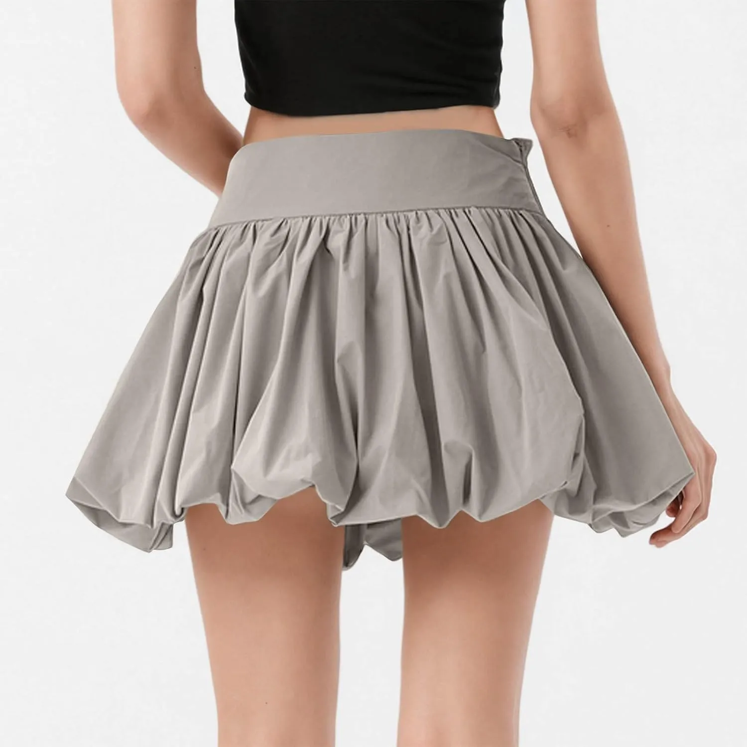 Bubble Mini Skirt Women Puffy Pleat Flare Skater Y2K Club Party Outfits