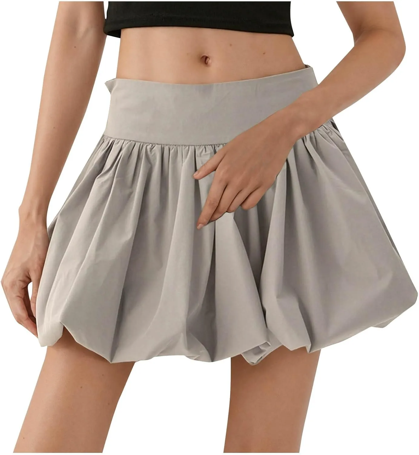 Bubble Mini Skirt Women Puffy Pleat Flare Skater Y2K Club Party Outfits