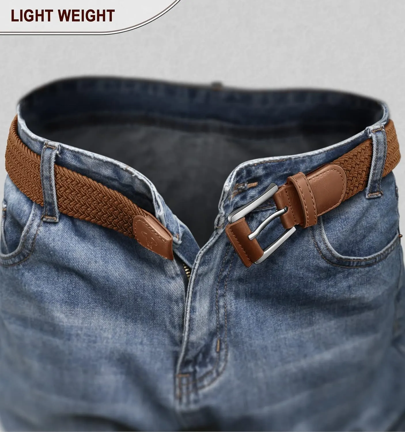 BULLIANT Stretch Belt Men,Mens Gift Woven Braided Web Belt 1 3/8 for Golf Casual Pants Shirts Jeans
