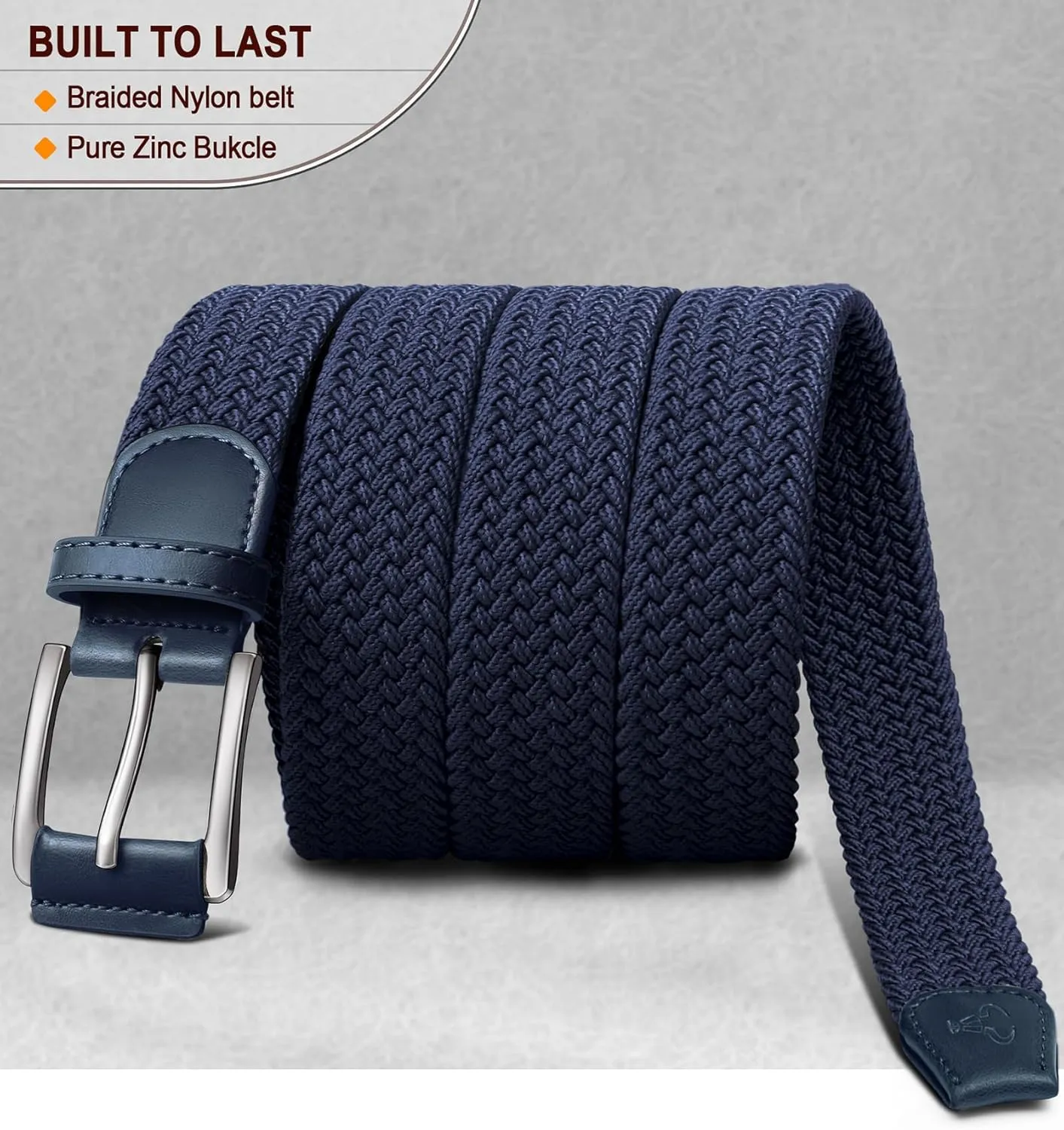 BULLIANT Stretch Belt Men,Mens Gift Woven Braided Web Belt 1 3/8 for Golf Casual Pants Shirts Jeans