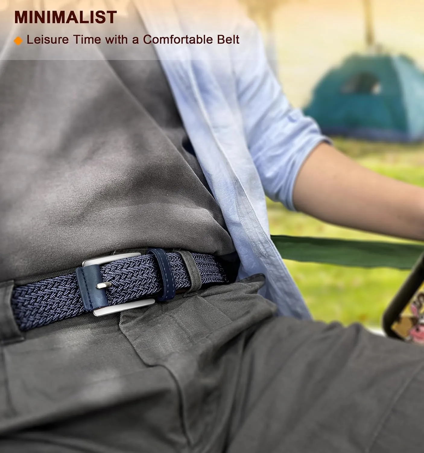 BULLIANT Stretch Belt Men,Mens Gift Woven Braided Web Belt 1 3/8 for Golf Casual Pants Shirts Jeans