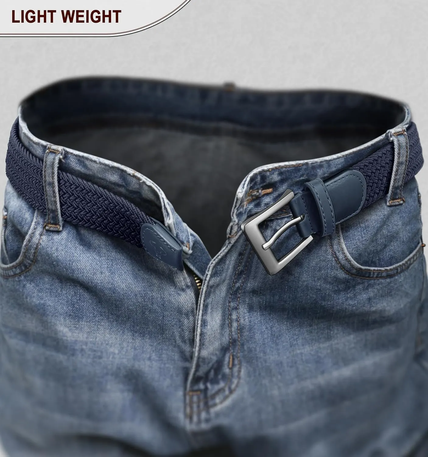 BULLIANT Stretch Belt Men,Mens Gift Woven Braided Web Belt 1 3/8 for Golf Casual Pants Shirts Jeans
