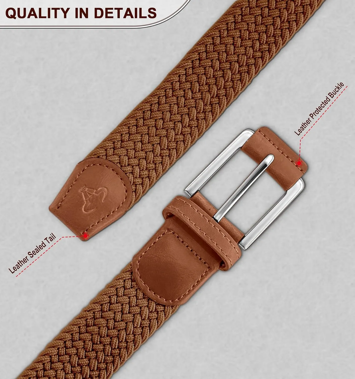 BULLIANT Stretch Belt Men,Mens Gift Woven Braided Web Belt 1 3/8 for Golf Casual Pants Shirts Jeans