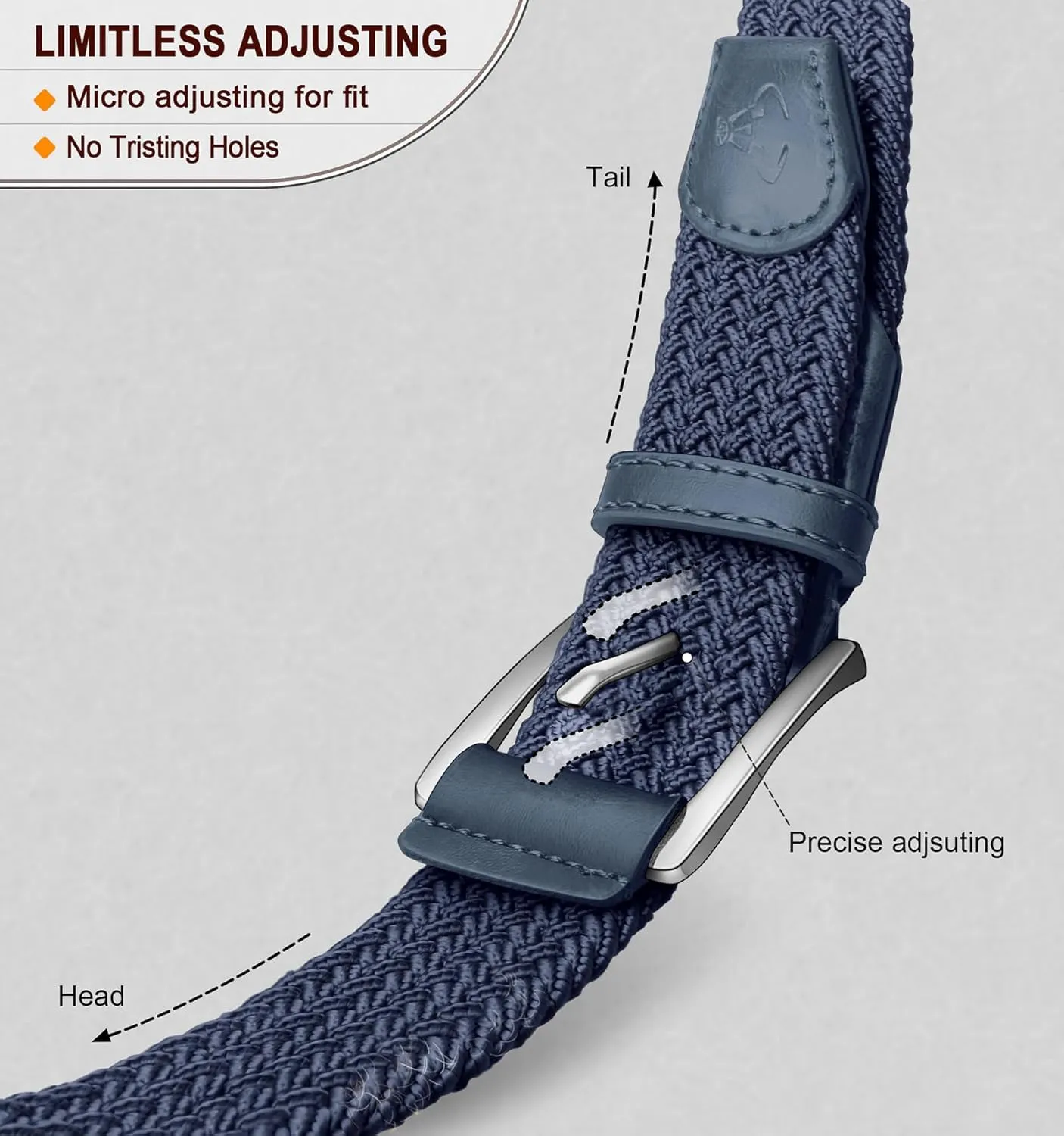 BULLIANT Stretch Belt Men,Mens Gift Woven Braided Web Belt 1 3/8 for Golf Casual Pants Shirts Jeans