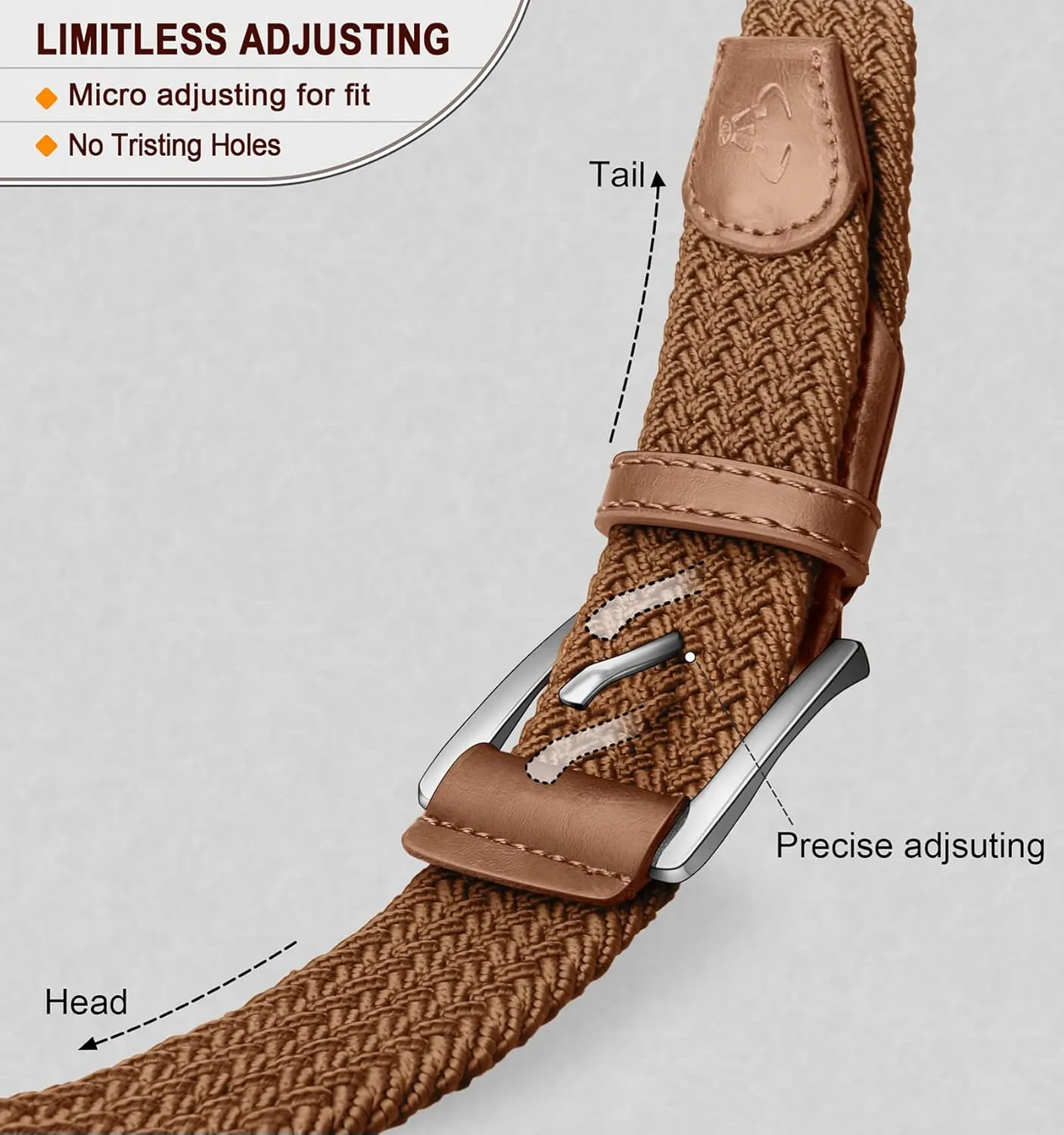 BULLIANT Stretch Belt Men,Mens Gift Woven Braided Web Belt 1 3/8 for Golf Casual Pants Shirts Jeans