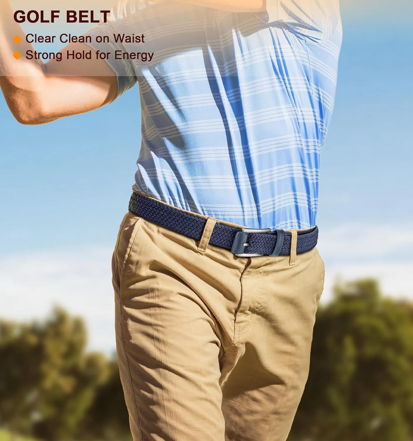 BULLIANT Stretch Belt Men,Mens Gift Woven Braided Web Belt 1 3/8 for Golf Casual Pants Shirts Jeans