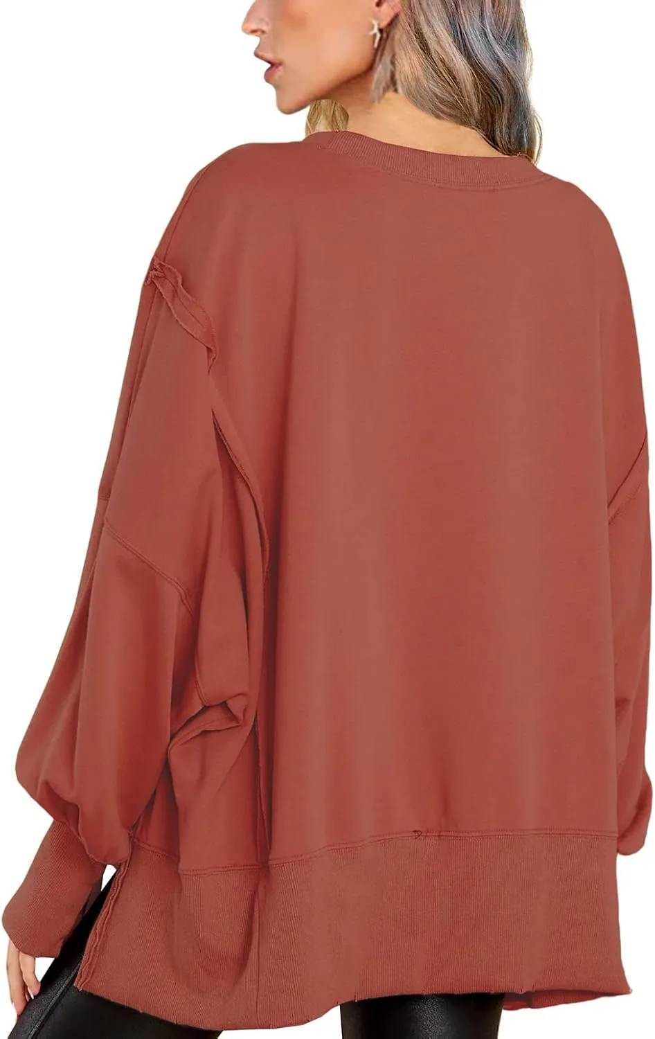 BWQ Womens Oversized Sweatshirt Crewneck Long Sleeve Shirts Pullover Sweatshirts S-2XL